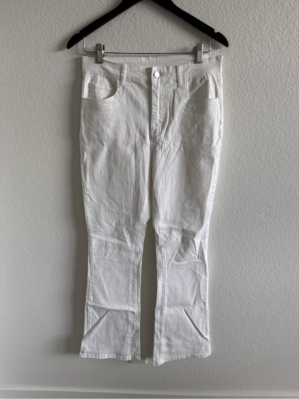 SHEIN White Flare High-Rise Jeans